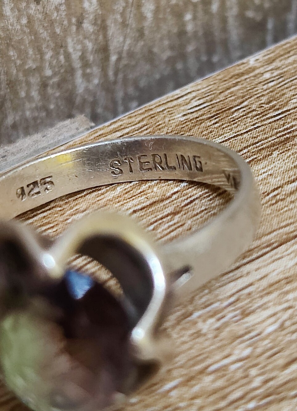 Vintage Sterling Silver Fluorite Ring - Picture 11 of 15